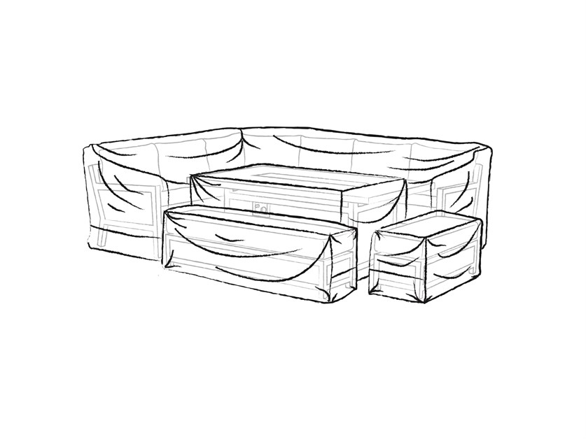 Aluminium L-Shape Sofa with Rectangle Firepit Set Covers - Long Right - Portofino / La Rochelle Alternative Image