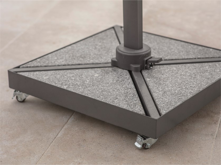 Steel & Granite Cantilever Parasol Base with Wheels (includes Granite Quadrants)