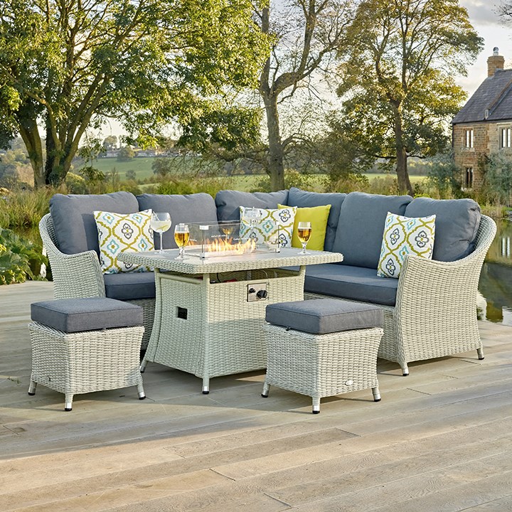 Garden Furniture Sets With Fire Pit, Rattan Garden Furniture With Fire Pit Tables