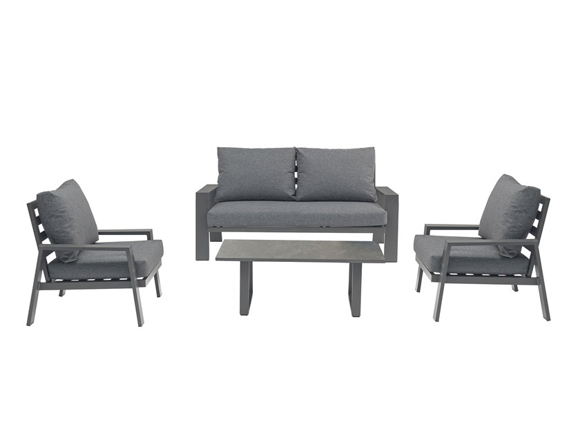 Amsterdam 2 Seater Sofa with 2 Armchairs & Rectangle Ceramic Glass Coffee Table Alternative Image