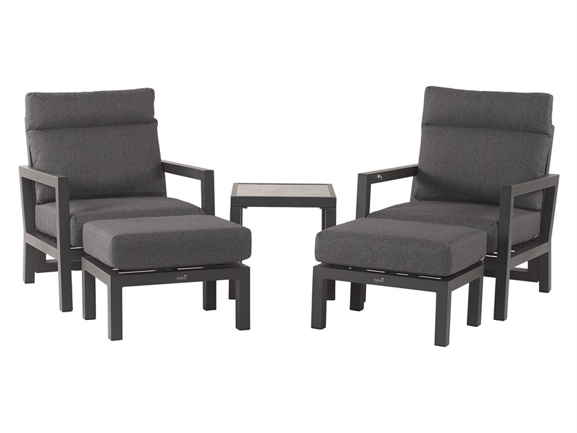 La Rochelle Recliner Set with 2 Footstools & Side Table (Cushions in Slate Grey) Alternative Image