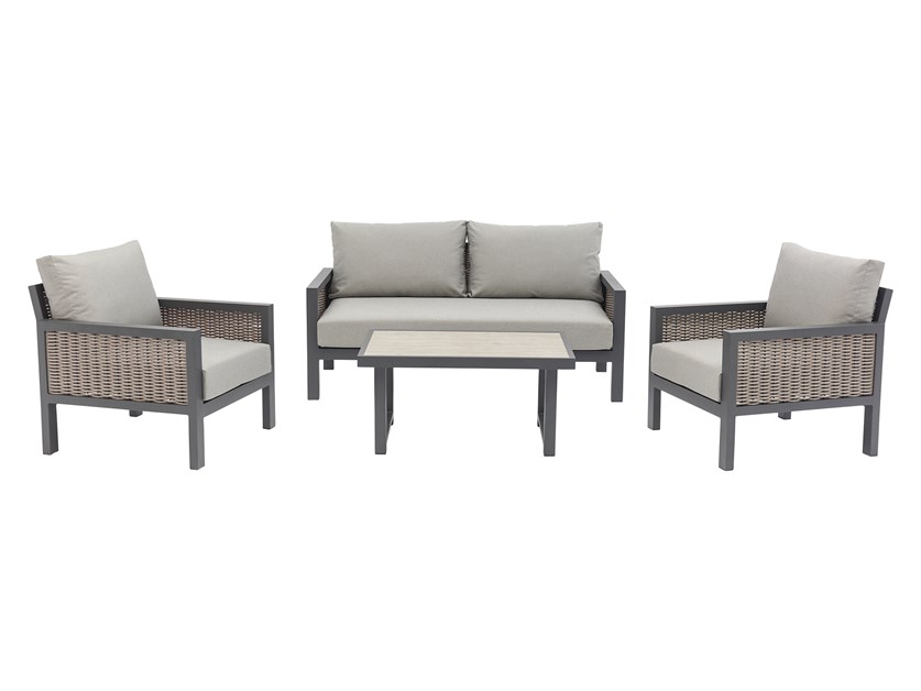 Buckland 2 Seater Sofa with Rectangle Coffee Table & 2 Armchairs Alternative Image
