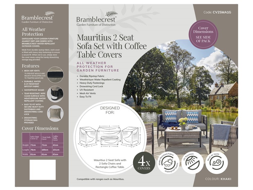 Mauritius 2 Seater Sofa, 2 Sofa Chairs & Coffee Table Set Covers Alternative Image