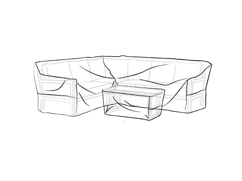 Aluminium L-Shape Sofa with Rectangle Coffee Table Set Covers - San Marino / Tuscan Alternative Image