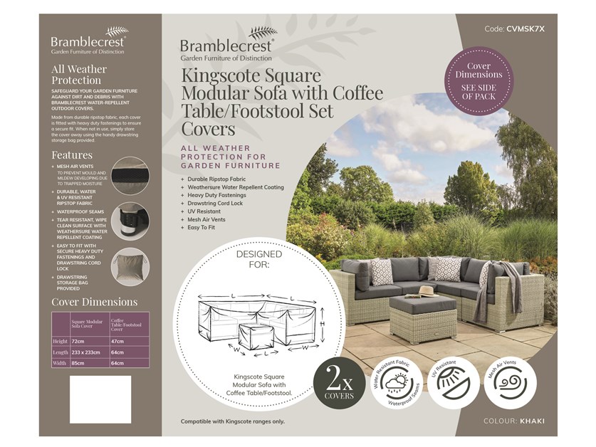 Kingscote Square Corner Sofa with Coffee Table/Footstool Set Covers Alternative Image
