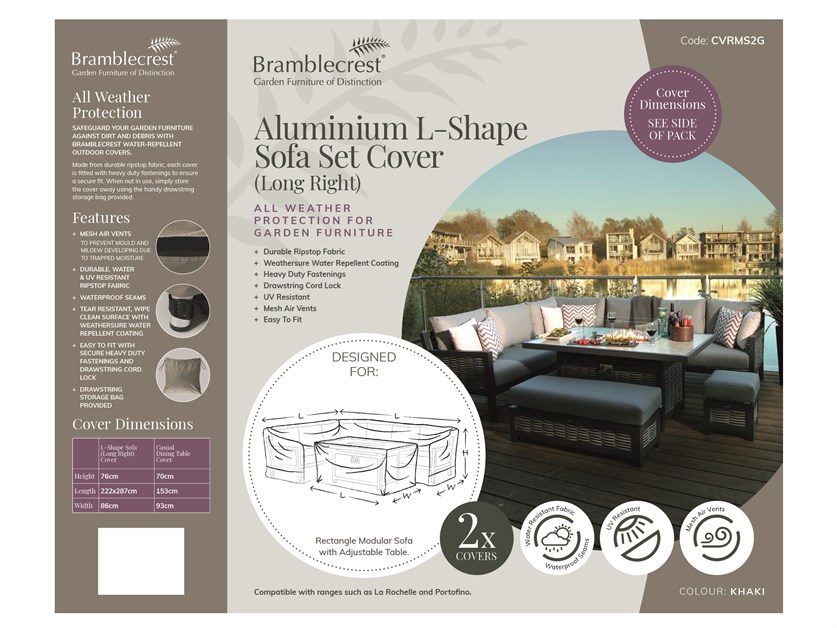 Aluminium L-Shape Sofa Set Cover - Long Right Alternative Image