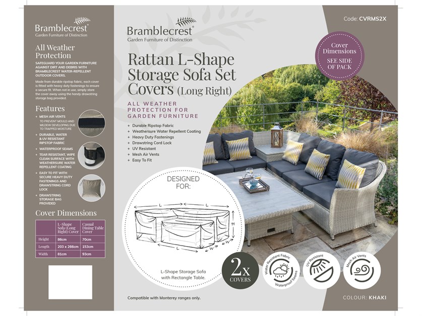 Rattan L-Shape Storage Sofa Set Covers Alternative Image