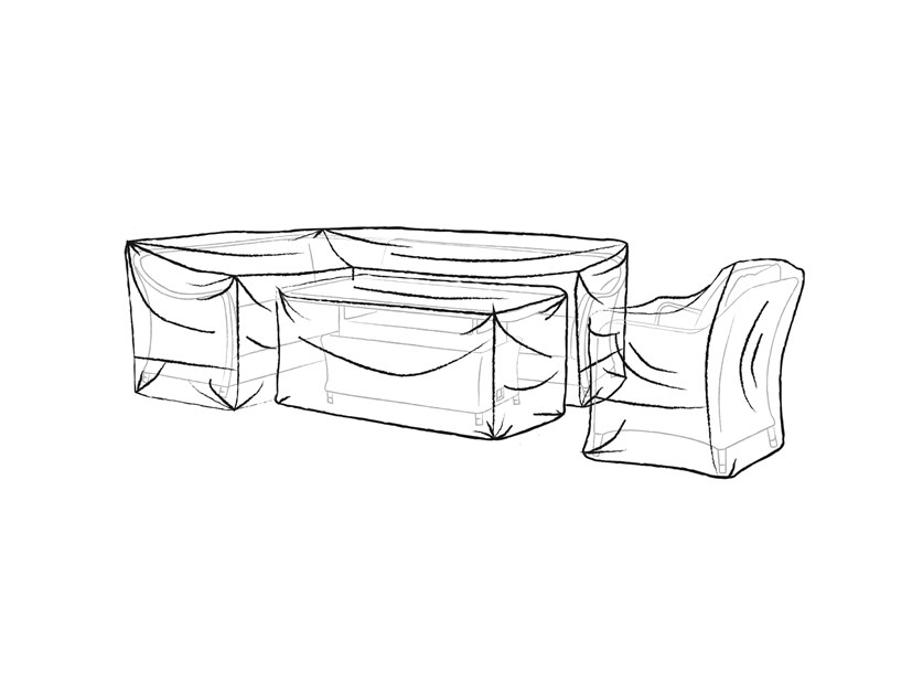 Rattan L-Shape Sofa Set Covers including Sofa Chair - Long Right Alternative Image