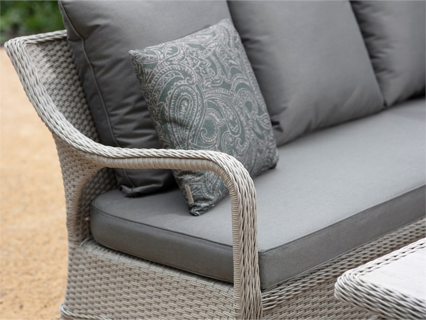 Cherington Nutmeg Rattan Mini Corner Sofa with Dual Height Table & 2 Stools Alternative Image