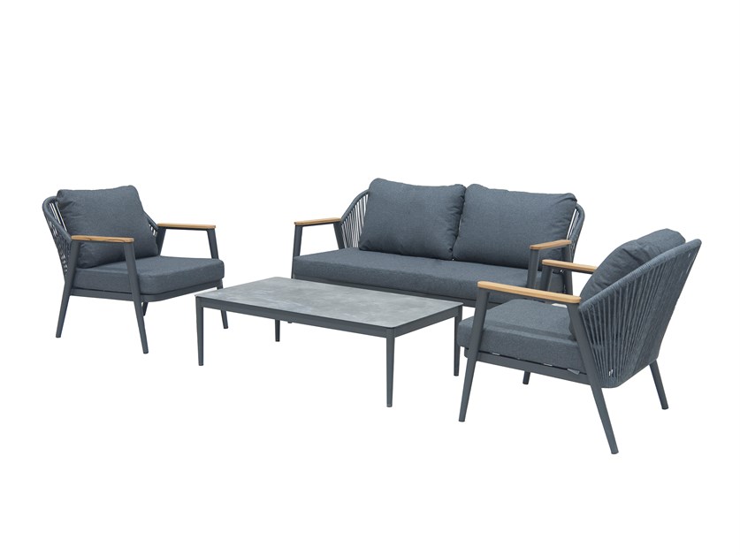 Antibes 2 Seater Sofa with Rectangle Coffee Table & 2 Armchairs Alternative Image