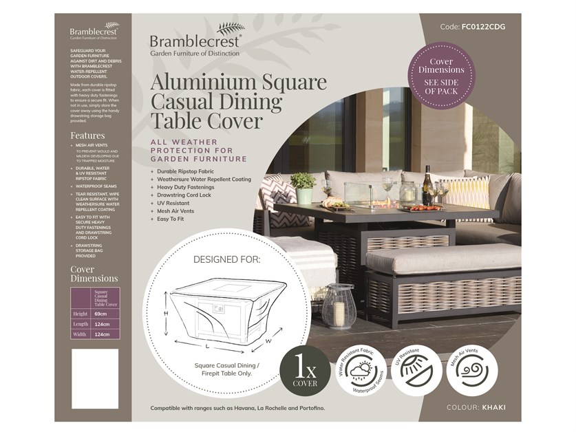 Aluminium Square Dual Height /Firepit Table Cover Alternative Image