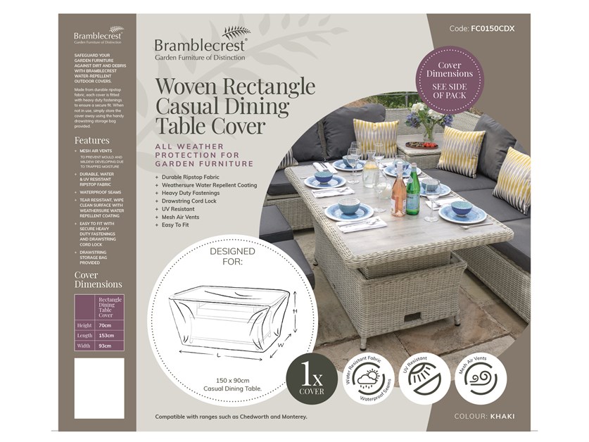 Rattan Rectangle Dual Height Table Cover Alternative Image