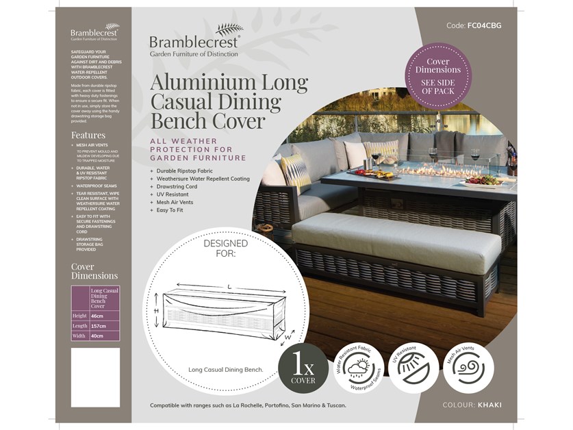 Aluminium Long Casual Dining Bench Cover Alternative Image