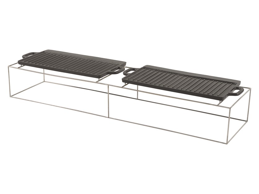 2 x Griddles with Brackets for Rectangle Firepit Table Alternative Image