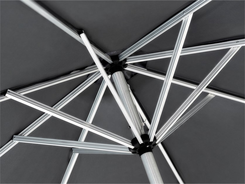 Brushed Aluminium Grey 2.5m Round Parasol with Crank Handle - Without Base Alternative Image