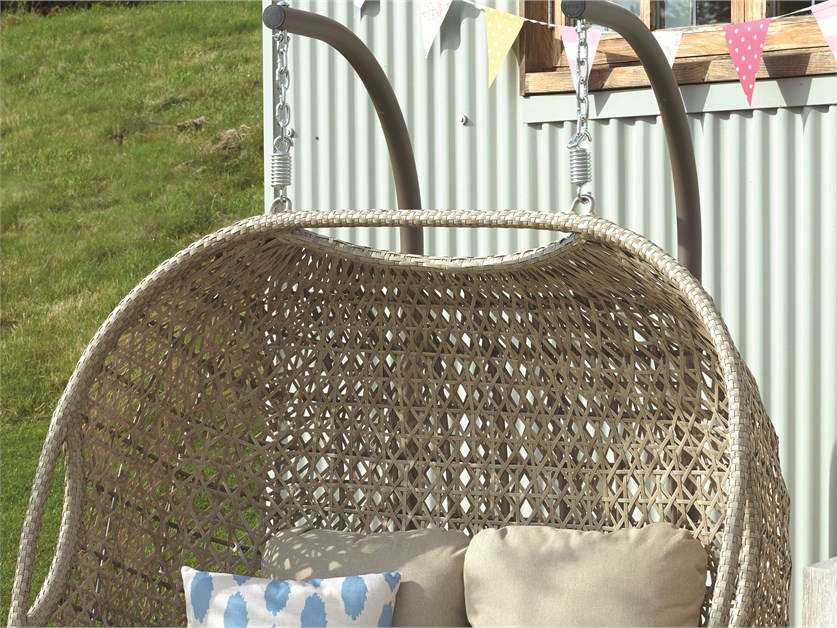 Chedworth Sandstone Rattan Double Hanging Cocoon Alternative Image