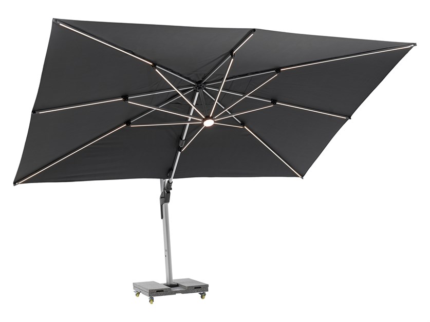 Worcester Grey 4.0m x 3.0m Rectangle Cantilever Parasol with LED Lights & Cover Alternative Image