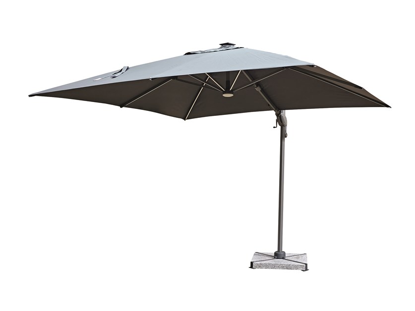 Truro 3.0 x 3.0m Grey Square Cantilever Parasol with LED Light & Cover - Without Base Alternative Image