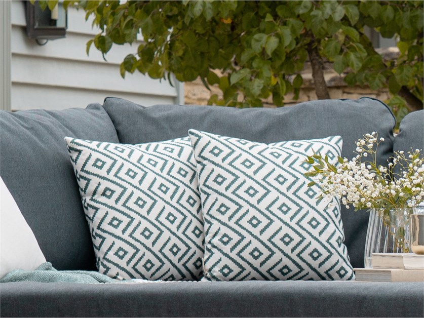 Green Geometric 45cm Square Scatter Cushion Alternative Image