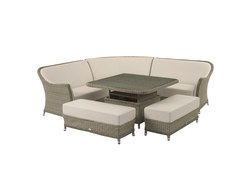 Monte Carlo Corner Sofa with Square Dual Height Table & 2 Benches Alternative Image