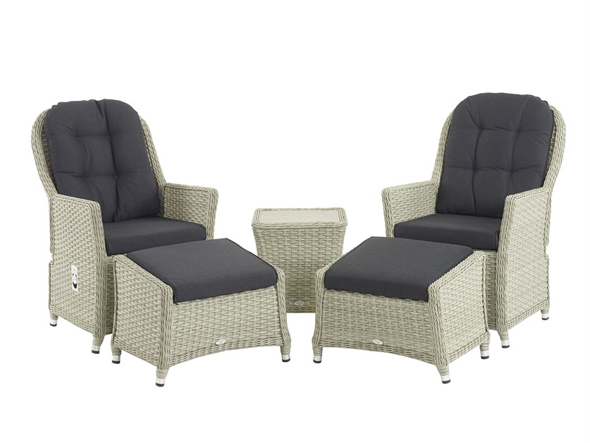 Chatsworth Rattan Recliner Set with 2 Footstools & Side Table Alternative Image