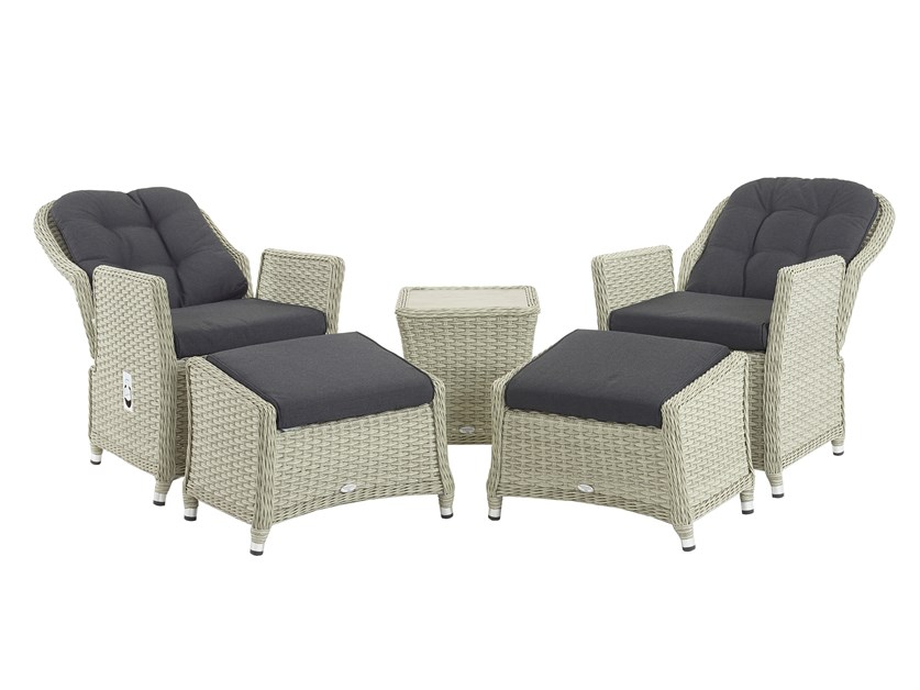 Chatsworth Rattan Recliner Set with 2 Footstools & Side Table Alternative Image