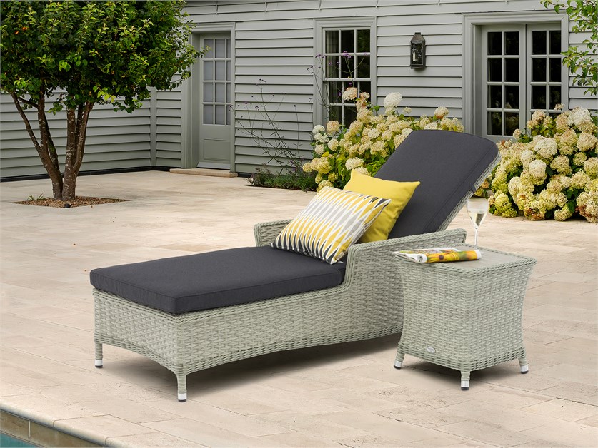 Chatsworth Rattan Lounger with Side Table Alternative Image