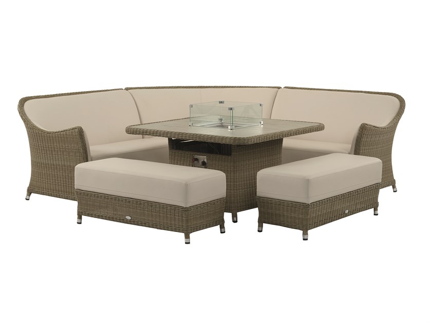 Monte Carlo Corner Sofa with Square Firepit Table & 2 Benches Alternative Image
