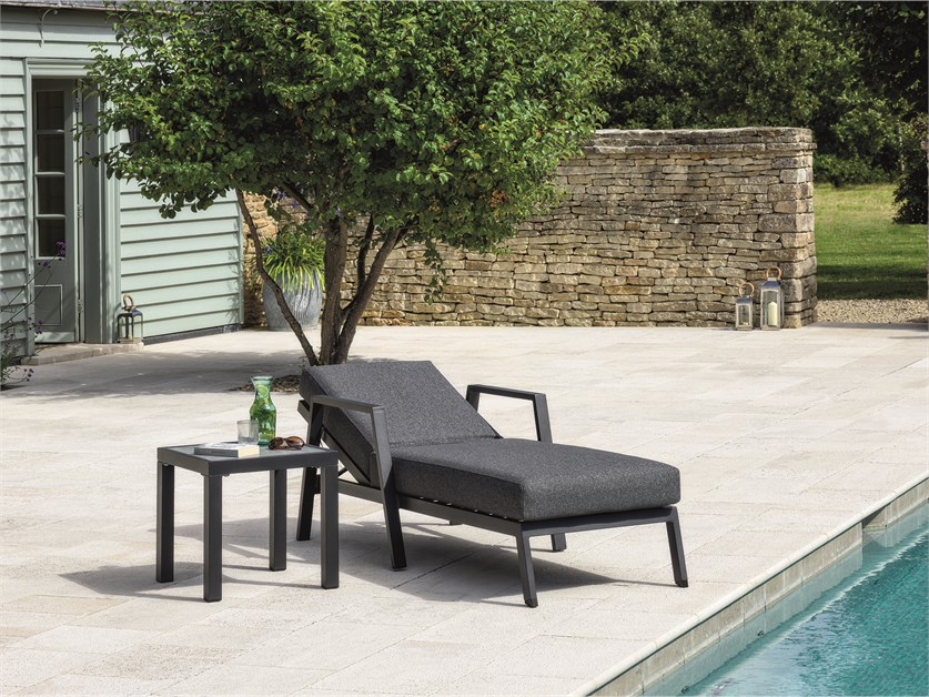La Rochelle Lounger with Side Table (Cushions in Slate Grey) Alternative Image