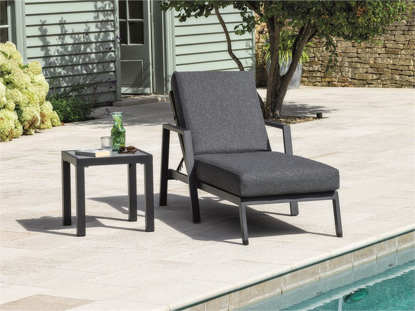 La Rochelle Lounger with Side Table (Cushions in Slate Grey) Alternative Image