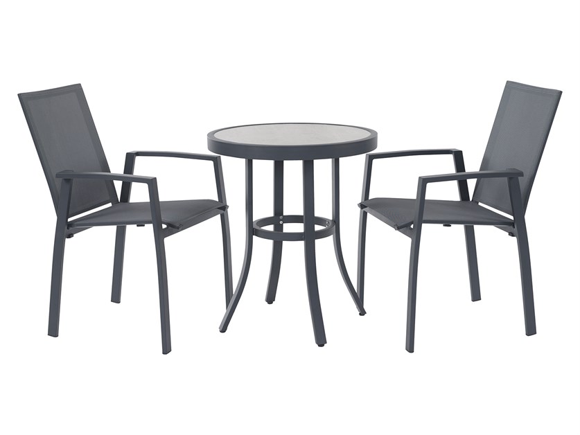 Seville Textilene Round Bistro Table Set with 2 Armchairs Alternative Image