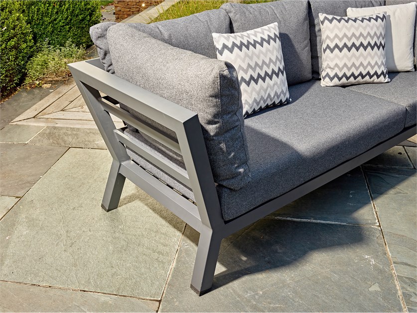 San Marino Anthracite Rectangle Modular Sofa with Rectangle Dual Height Ceramic Top Table & Bench Alternative Image