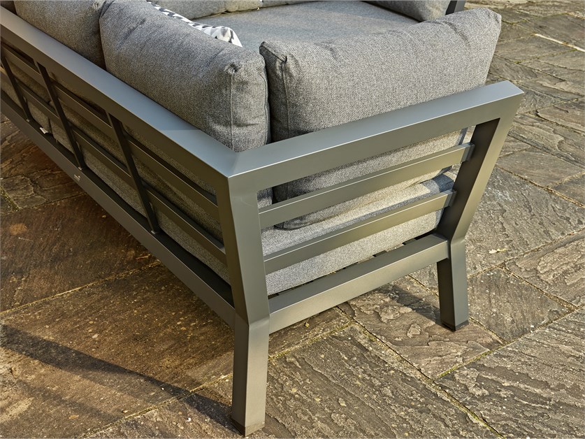 San Marino Anthracite Rectangle Modular Sofa with Rectangle Dual Height Ceramic Top Table & Bench Alternative Image