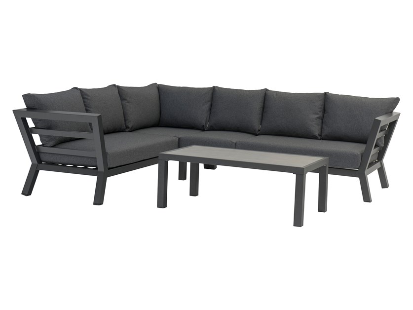 San Marino Anthracite L-Shape Sofa with Coffee Table Alternative Image