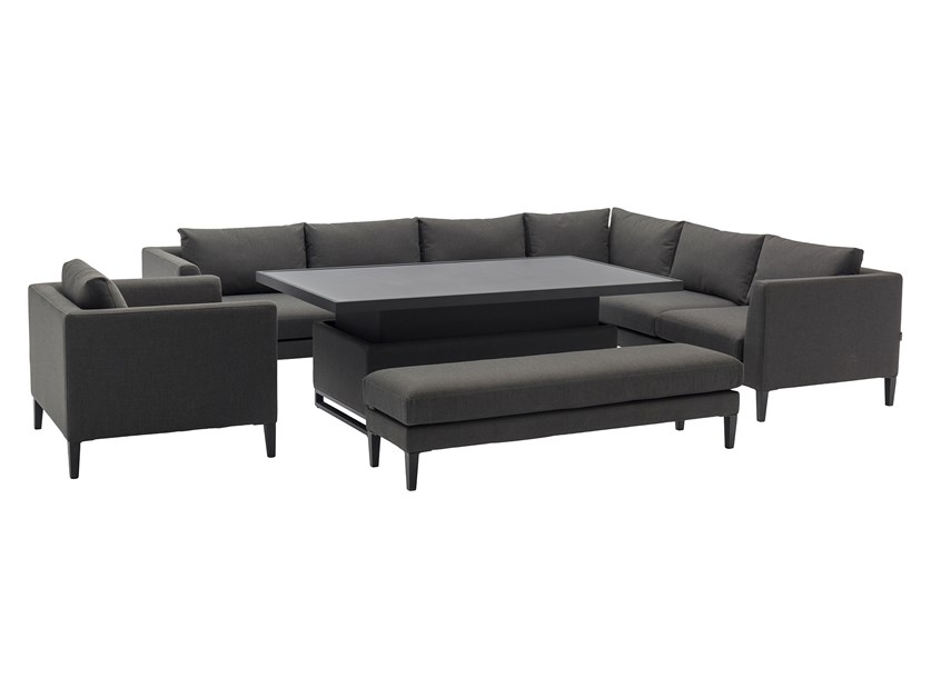 St Lucia L-Shape Sofa with Rectangle Dual Height Table, Armchair & Bench Alternative Image