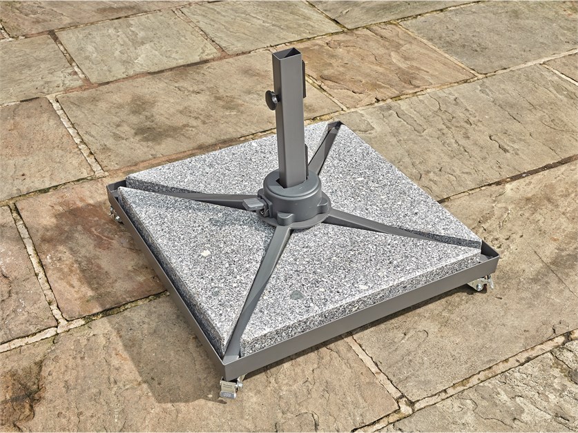 Steel & Granite Cantilever Parasol Base with Wheels (includes Granite Quadrants) Alternative Image