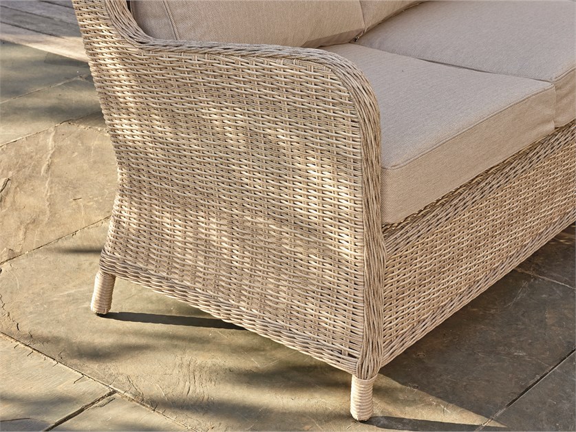 Chedworth Sandstone Rattan 2 Seater Sofa with Rectangle Coffee Table & 2 Armchairs Alternative Image