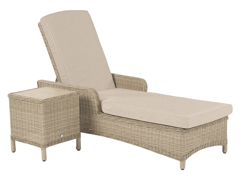 Chedworth Sandstone Rattan Lounger and Coffee Table Alternative Image
