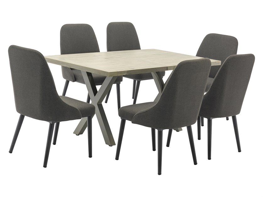 Scarlett Ceramic Rectangle Table with 6 St Lucia Chairs Alternative Image