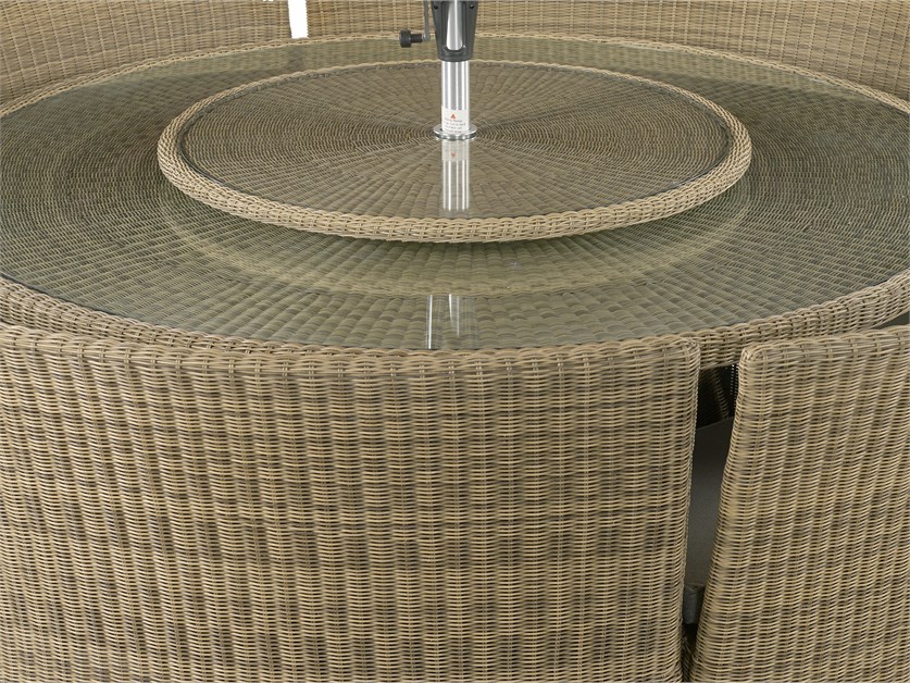 Sahara Round Table with Lazy Susan & 4 Benches Alternative Image