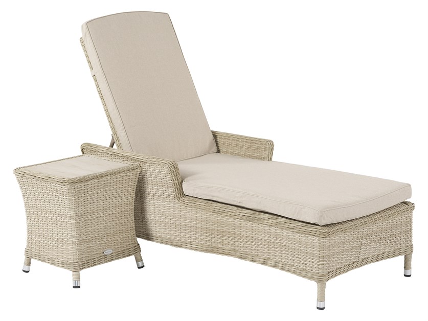 Monterey Sandstone Rattan Lounger with Side Table Alternative Image