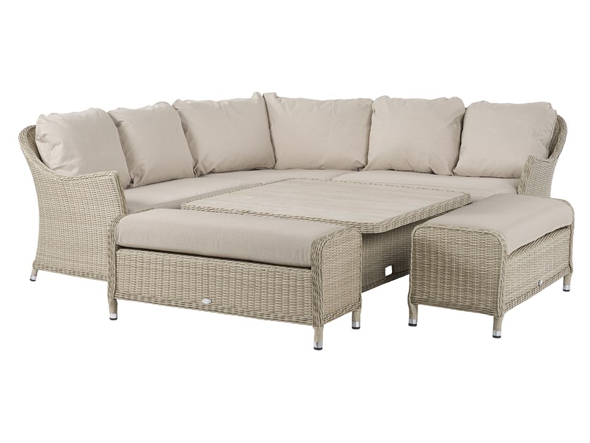 Newlyn Rattan Corner Sofa with Square Dual Height Table & 2 Benches Alternative Image