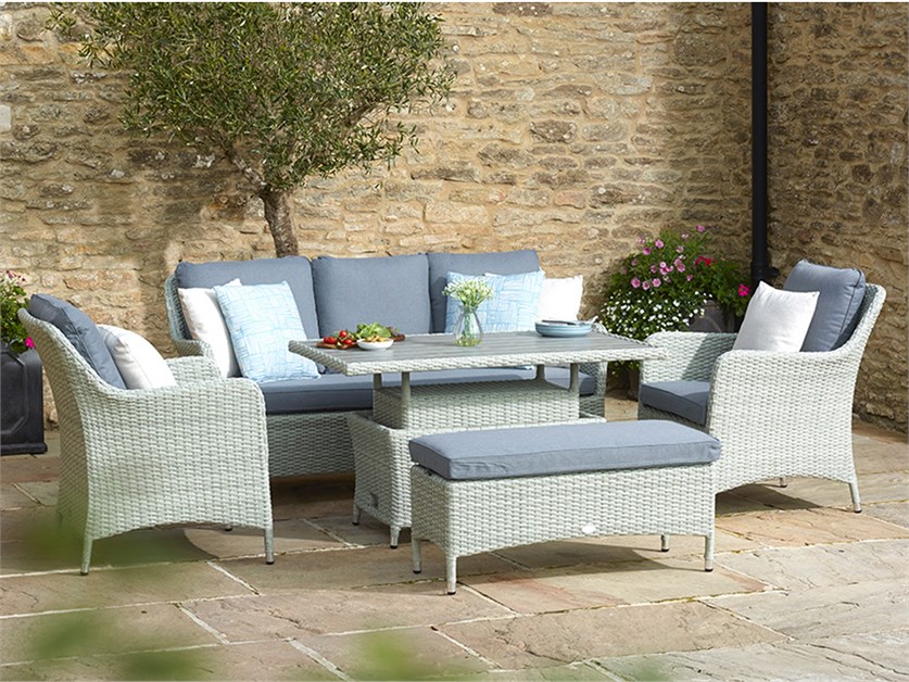 Tetbury Cloud 3 Seater Sofa with Dual Height Rectangle Tree Free Table, 2 Armchairs & Bench Alternative Image