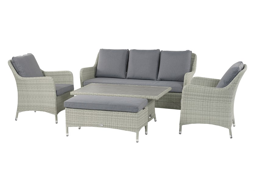Tetbury Cloud 3 Seater Sofa with Dual Height Rectangle Tree Free Table, 2 Armchairs & Bench Alternative Image