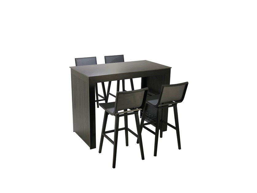 La Rochelle Rectangle Bar Table with 4 Bar Chairs Alternative Image