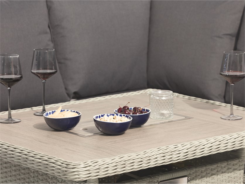 Hampton Cloud Rattan Mini Corner Sofa with Firepit Table & 2 Stools Alternative Image