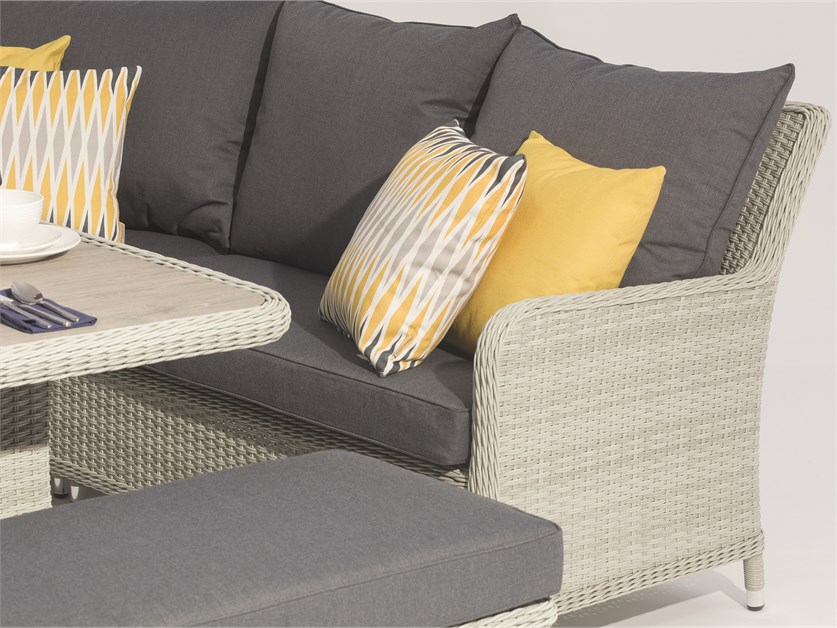 Hampton Cloud Rattan Corner Sofa with Square Firepit Table & 2 Benches Alternative Image