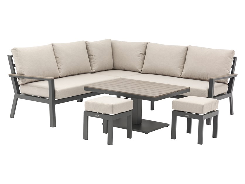 Zurich Corner Sofa with Mini Piston Adjustable Table & 2 Stools Alternative Image
