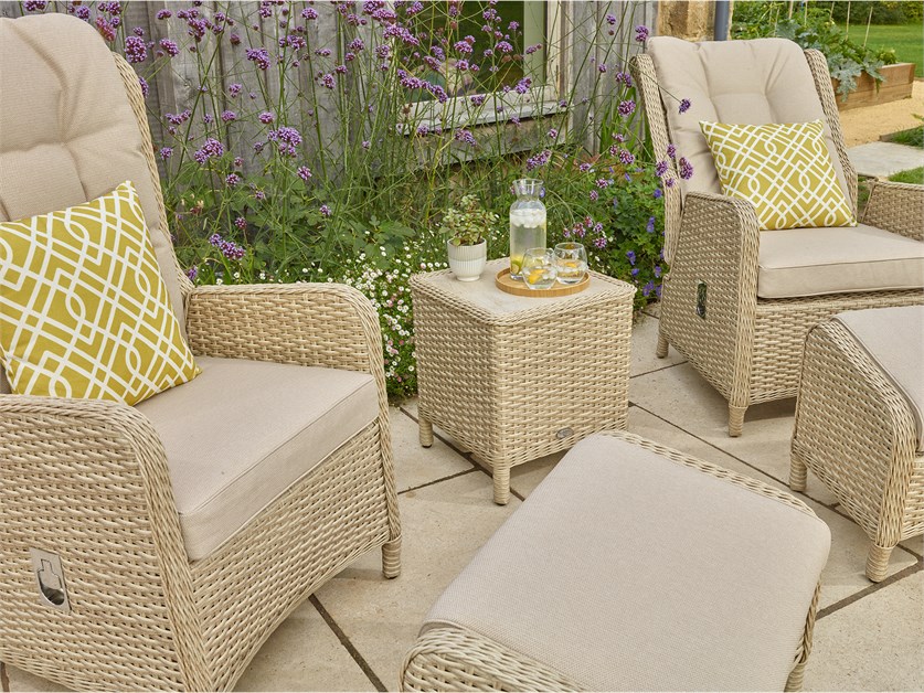Somerford Rattan Deluxe Recliner Set with 2 Footstools & Side Table Alternative Image