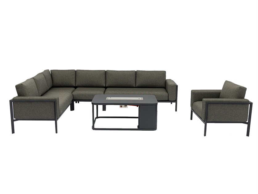 Brisbane L-Shape Sofa Set with Rectangle Firepit Table Alternative Image